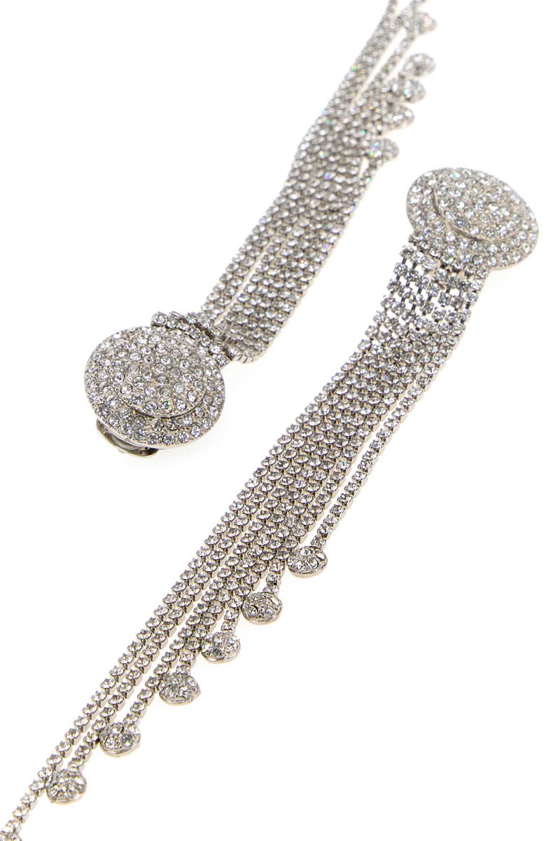 Alessandra Rich Fringes Earrings — Silver