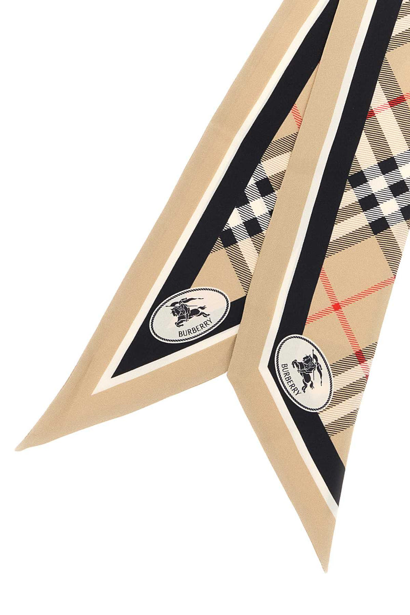Burberry Border Scarf — Beige Exterior: Silk Scarfs