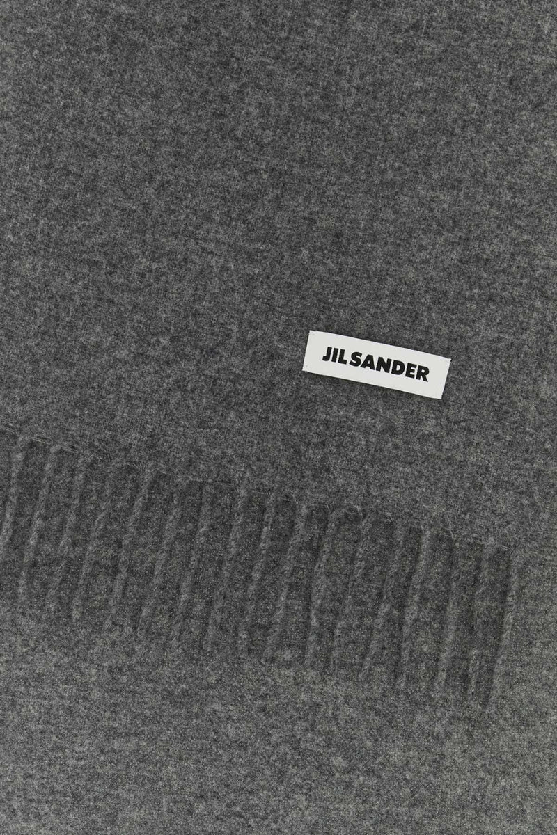 Jil Sander Virgin Wool Scarf — Gray Exterior: Scarfs