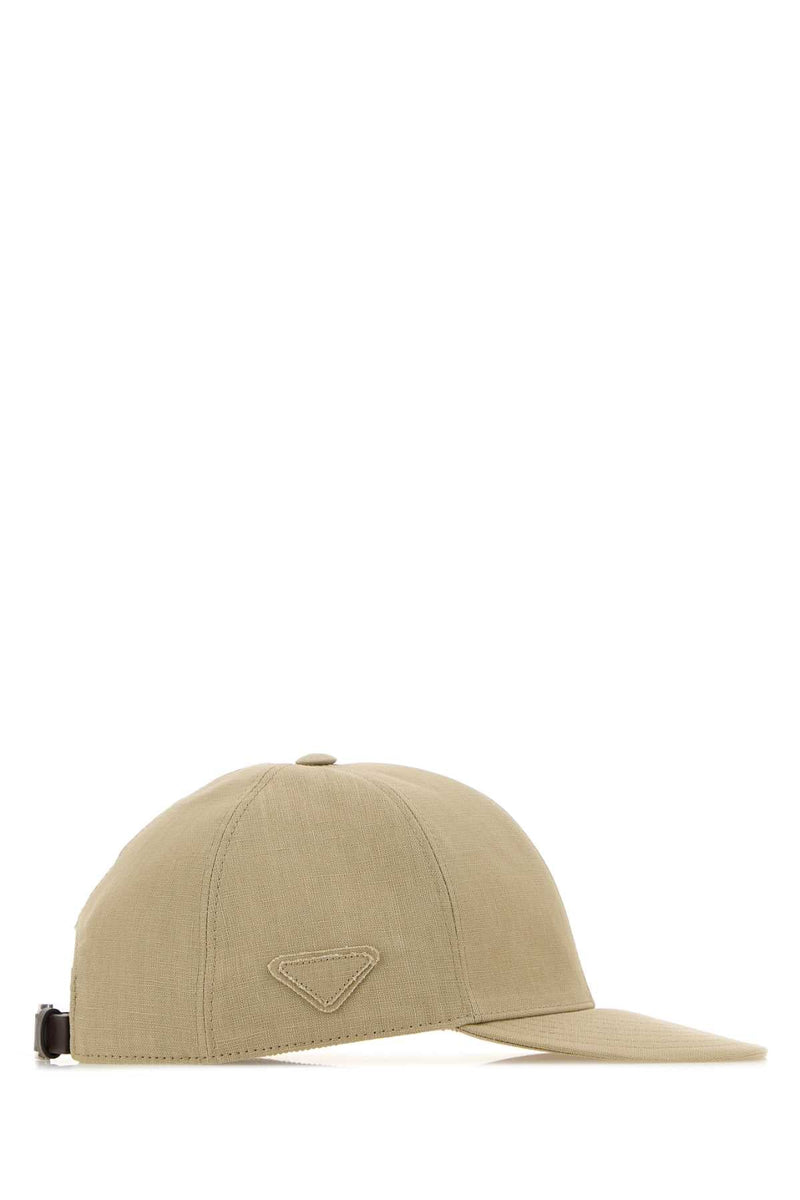 Prada Hat Linen Baseball Cap — Beige Exterior: Caps