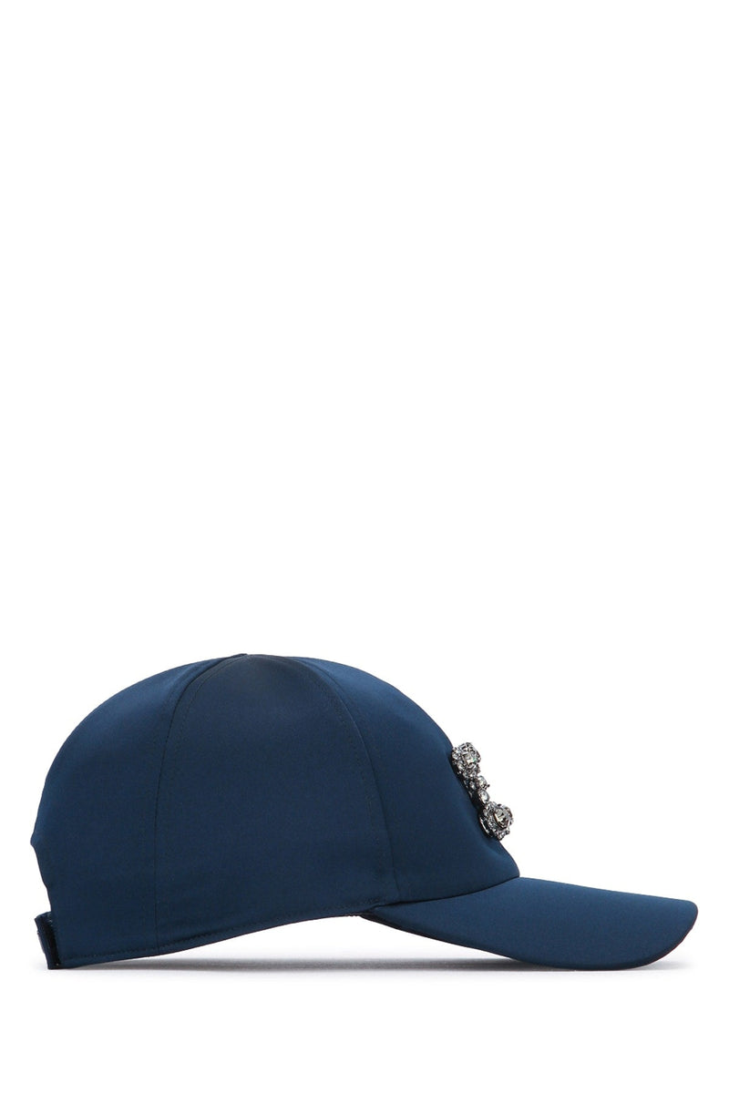 Roger Vivier Rv Crystal-Embellished Baseball Cap — Navy Caps