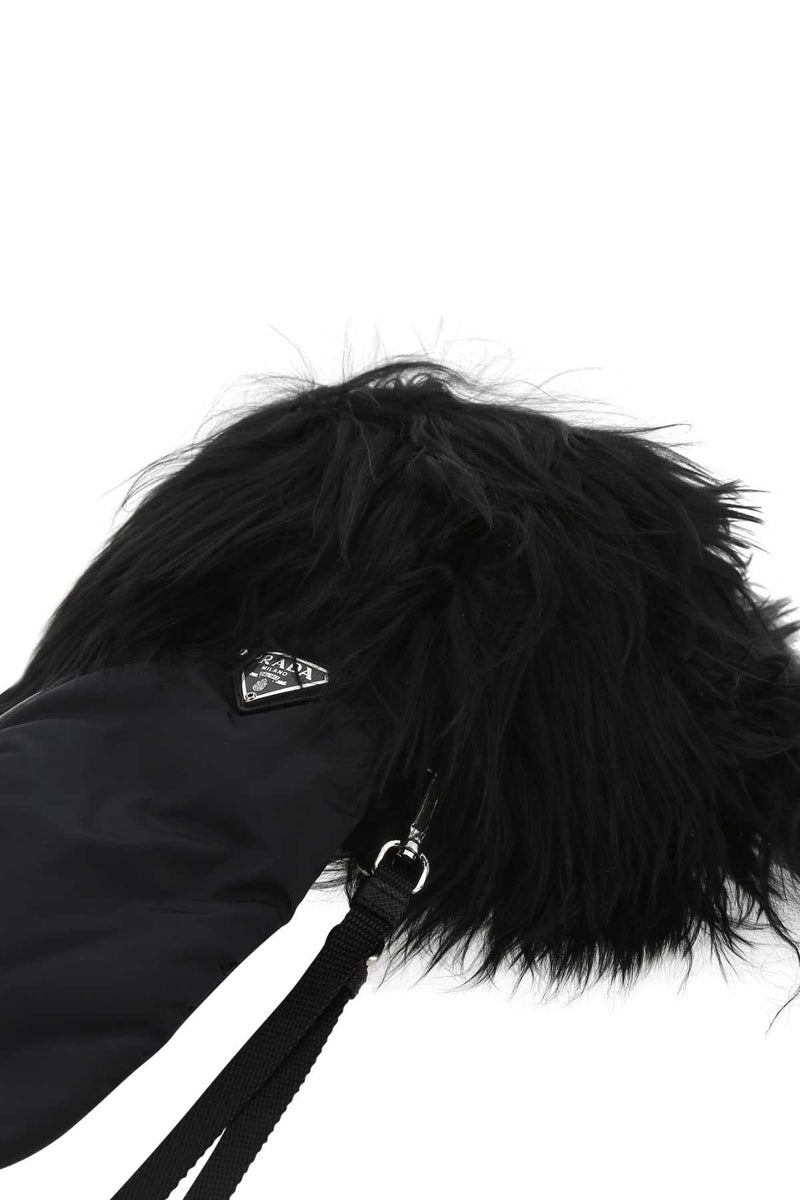 Prada Nylon And Nappa Leather Gloves — Black Pa-lamapacos