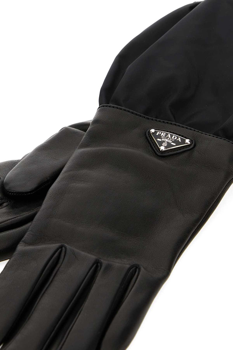 Prada Lamb Leather Gloves — Black Agnello