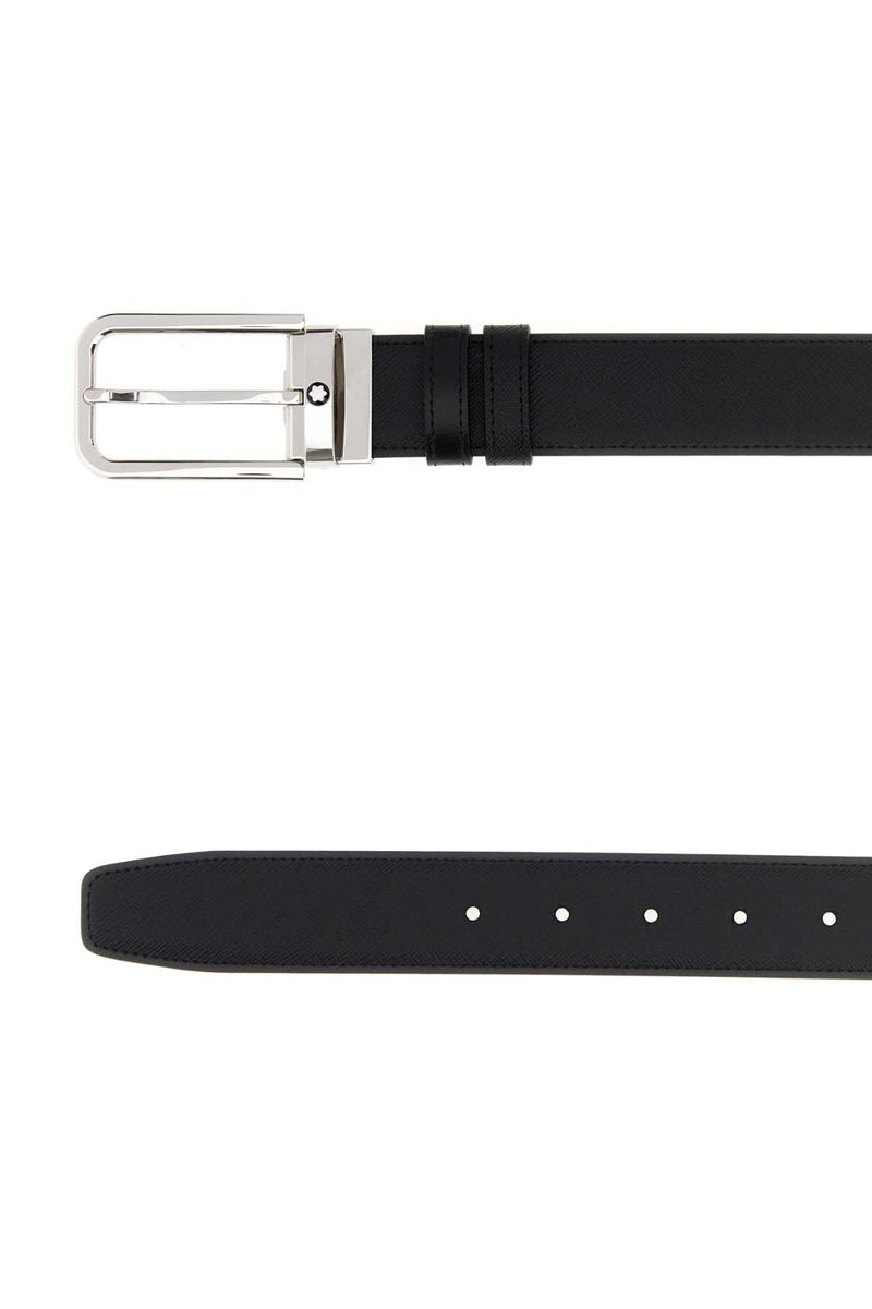 Montblanc Leather Reversible Belt — Black