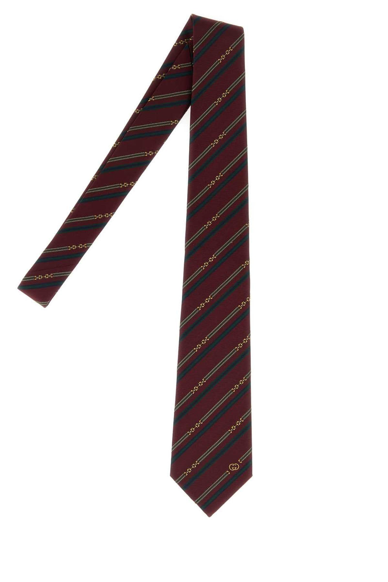 Gucci Vintage Necktie — Burgundy Silk Fabric Neckties