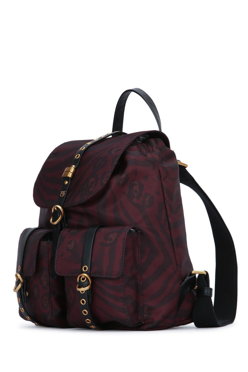 Pinko Classic Backpack — Burgundy Nylon