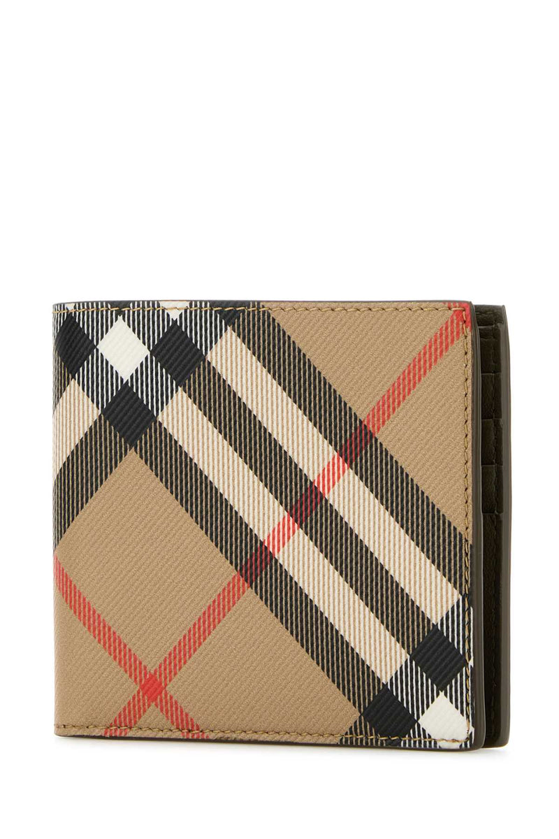 Burberry Printed E-Canvas Wallet — Beige Polyurethane Polyester Cotton