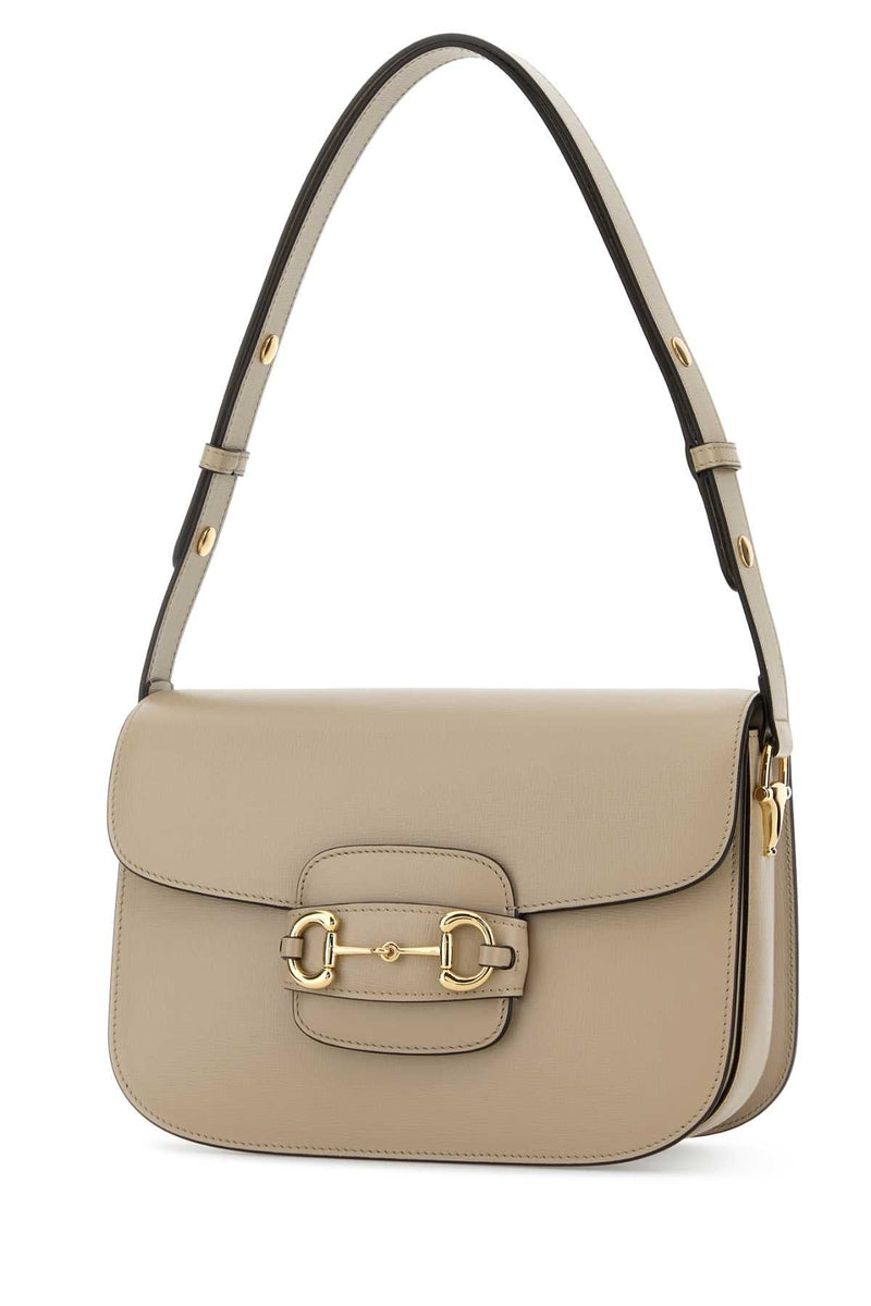 Gucci Horsebit Shoulder Bag — Beige Calf Skin