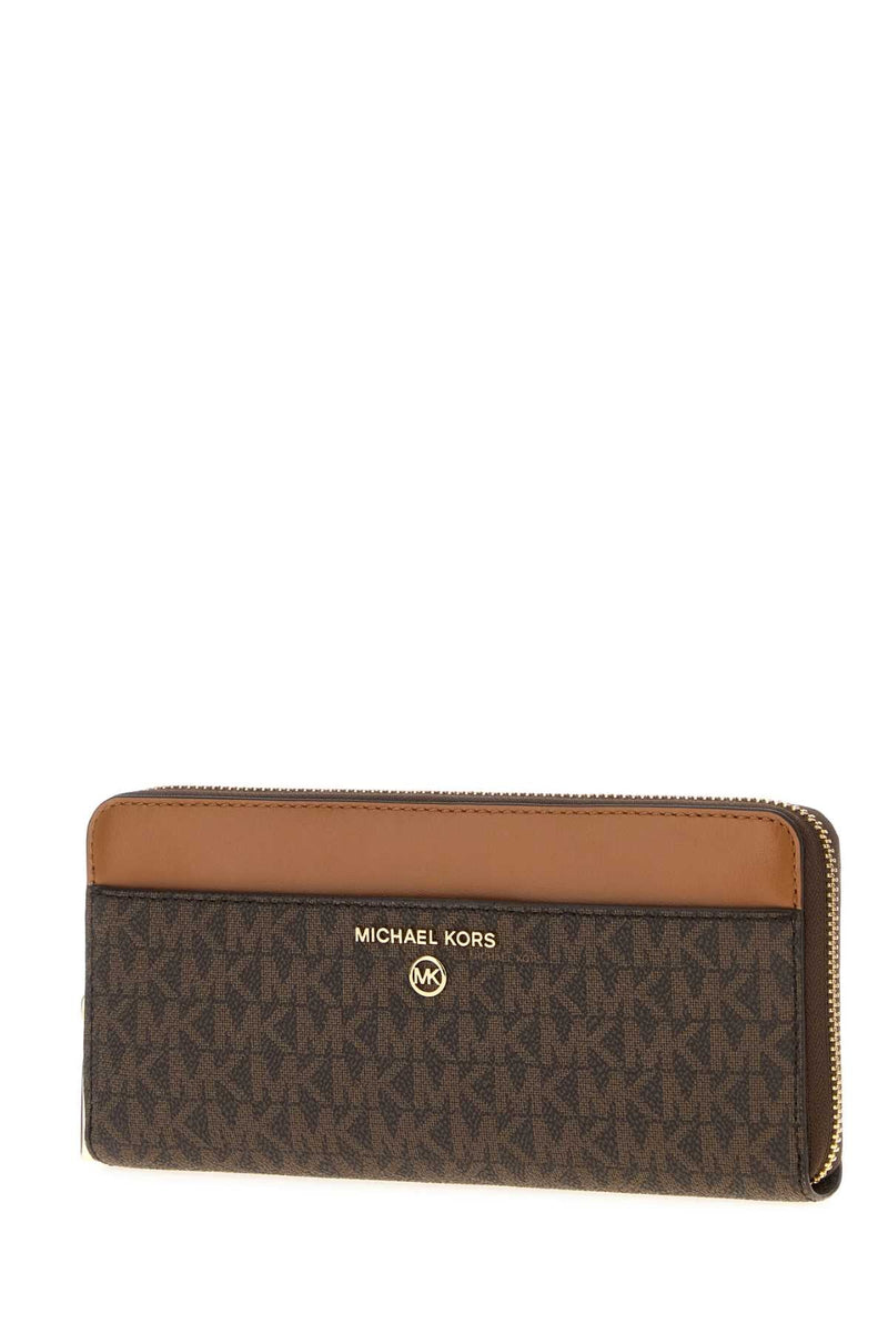 Michael By Kors Printed Canvas Wallet — Brown