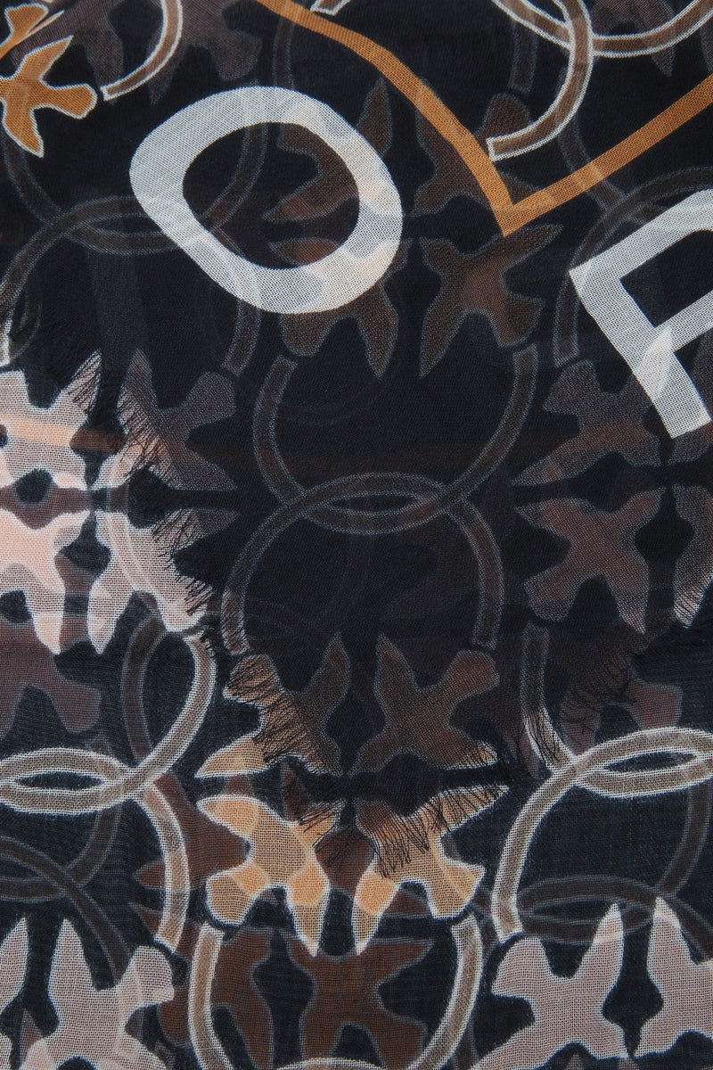 Pinko Foulard Scarf — Black Modal Scarfs