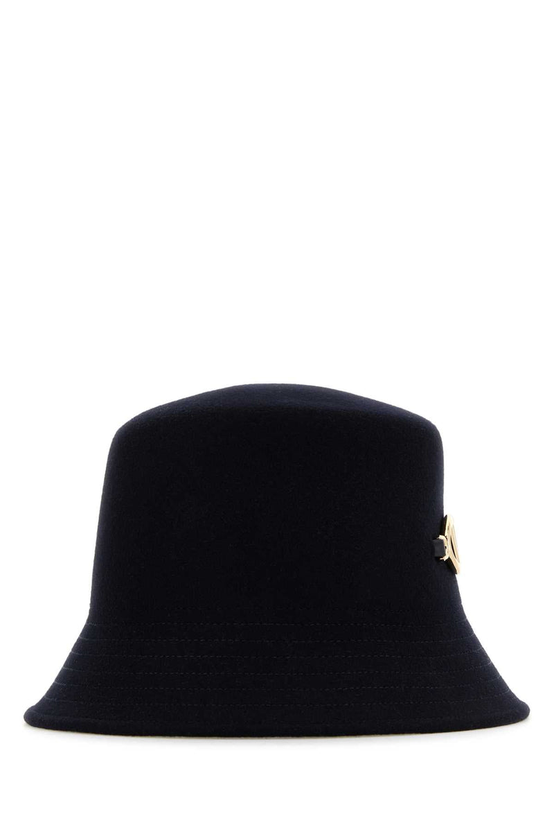 Valentino Garavani Bucket Wool Felt Hat — Navy