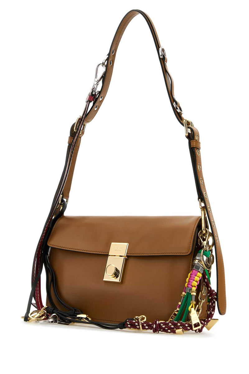 Prada Shoulder Bag — Brown Vitello