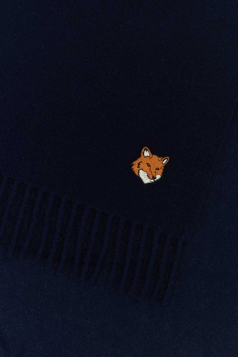 Maison Kitsune Virgin Wool Scarf — Navy Exterior: Scarfs