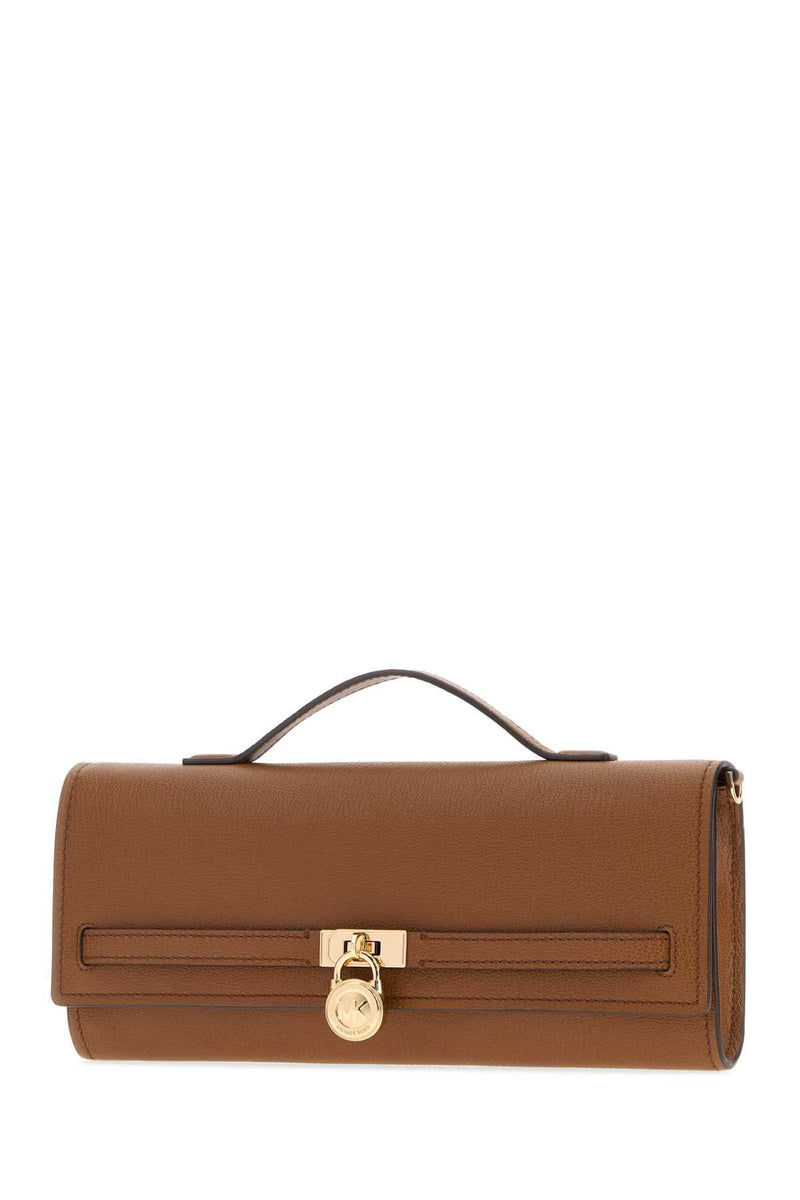 Michael By Kors Clutch Top Handle Bag — Brown