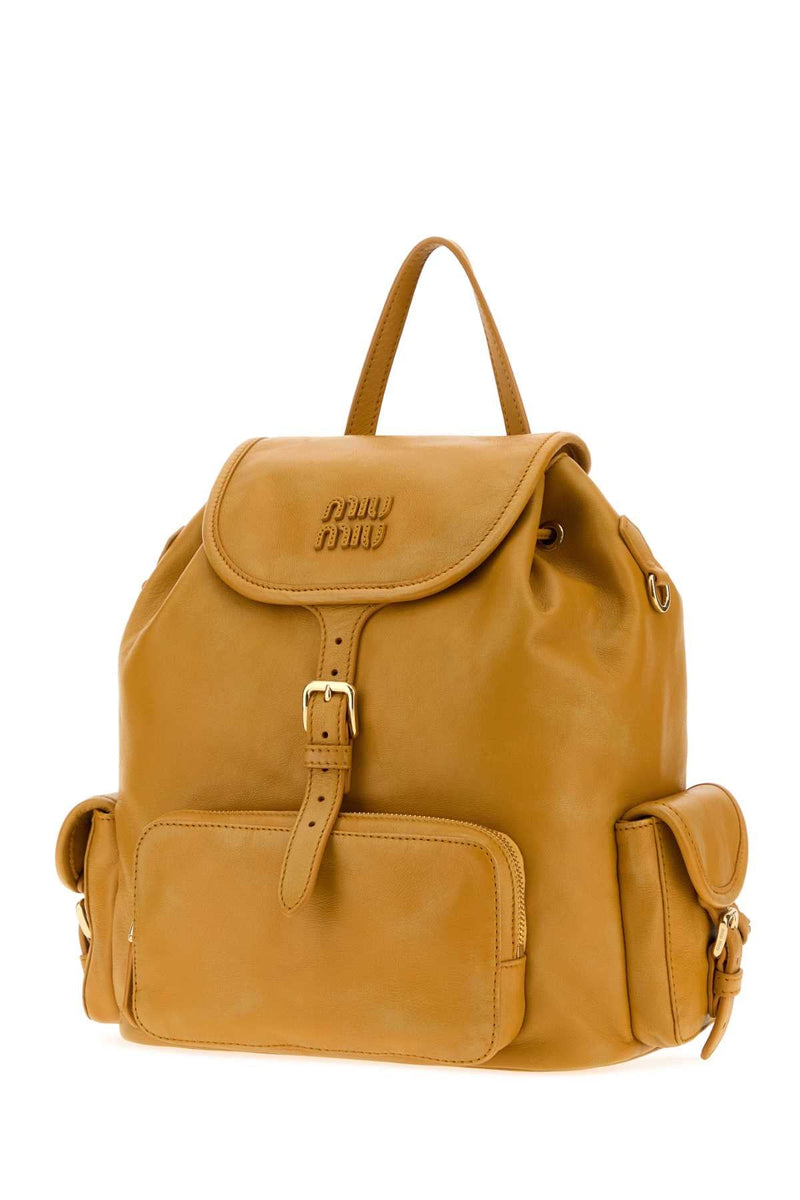 Miu Miu Nappa Leather Backpack — Yellow