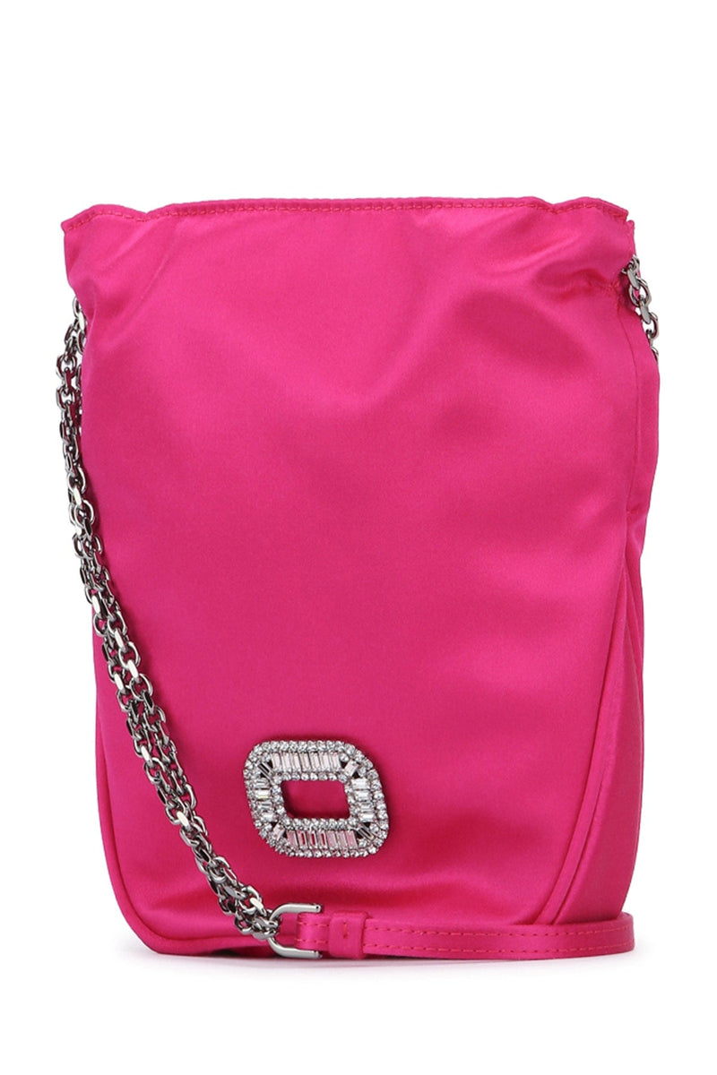 Roger Vivier Pilgrim Pocket Mini Bag — Pink Satin