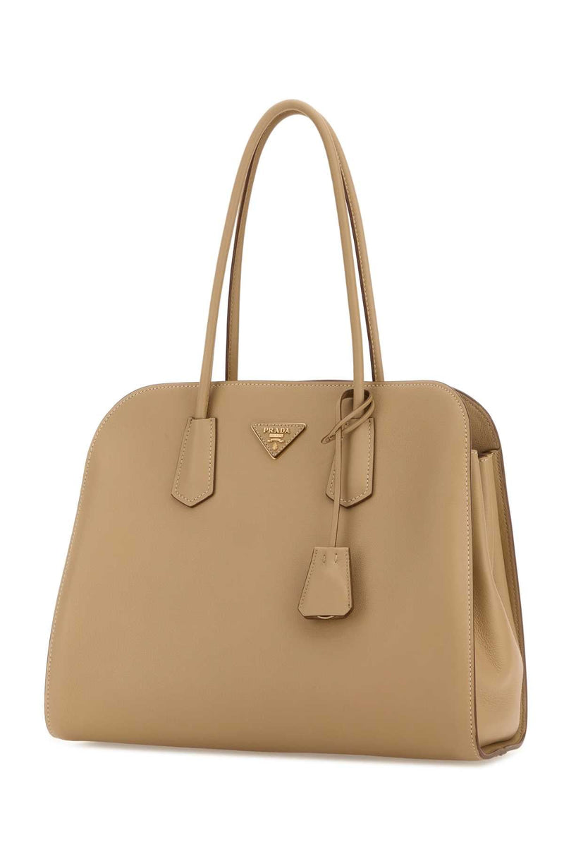 Prada Saffiano Leather Shoulder Bag — Beige