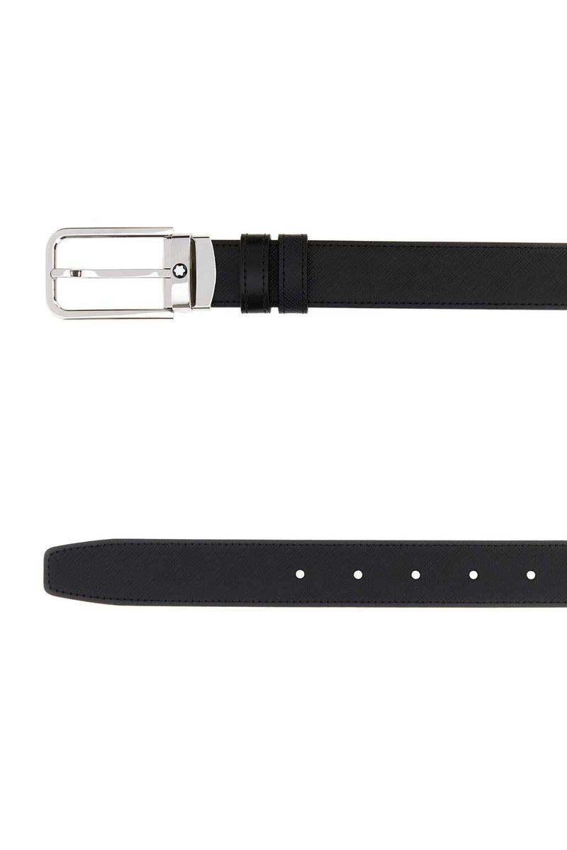 Montblanc Leather Reversible Belt — Black
