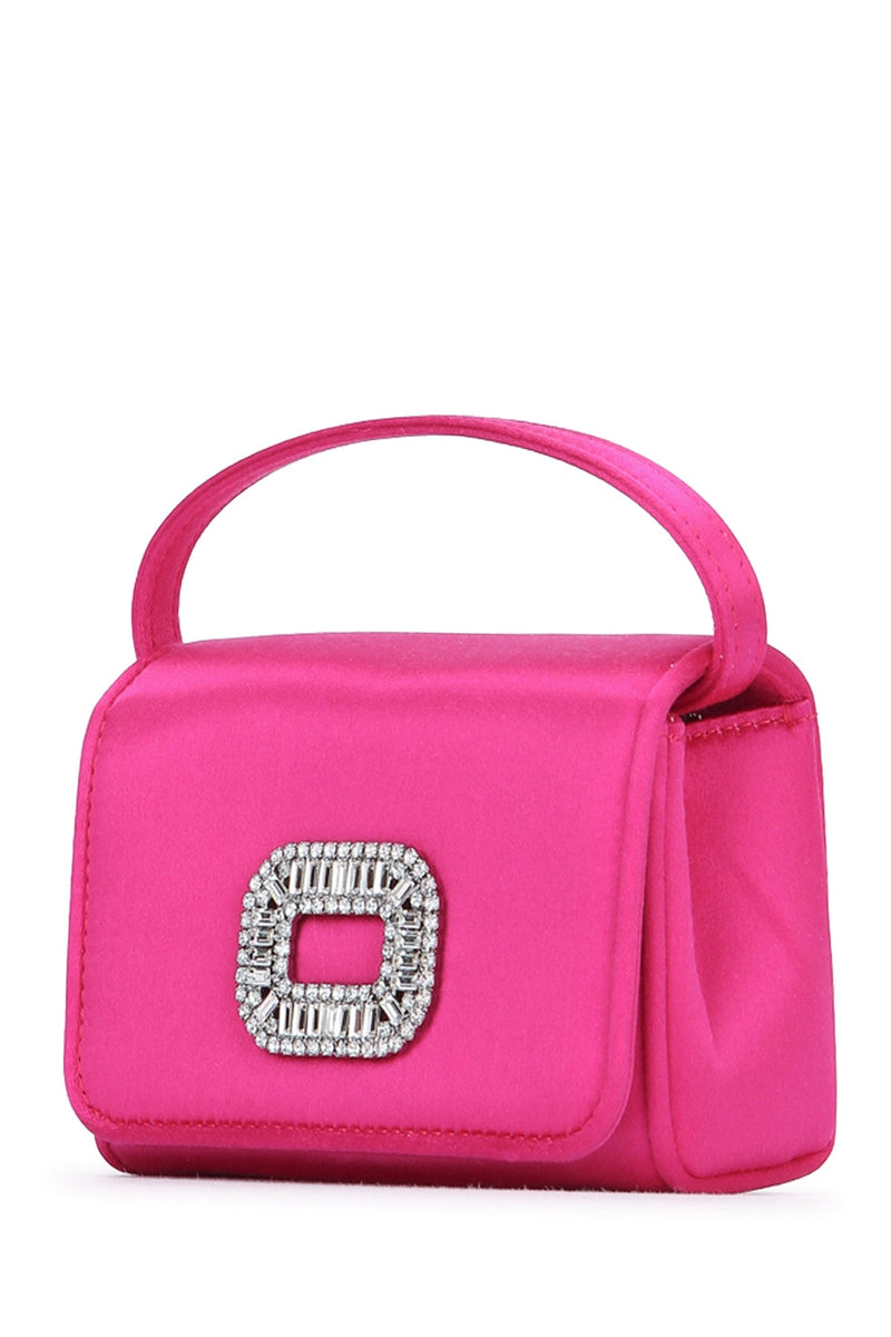 Roger Vivier Pilgrim Nano Top Handle Bag — Pink Satin