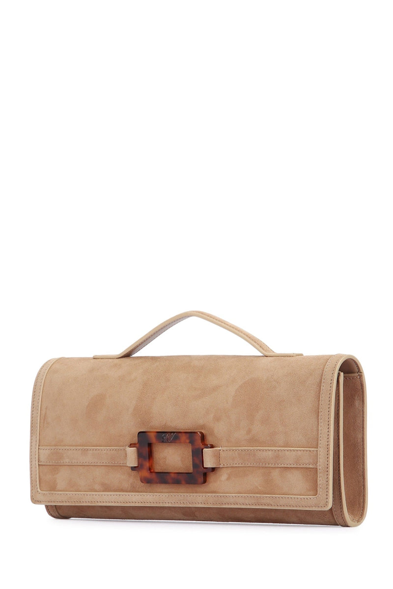 Roger Vivier Clutch — Beige Suede