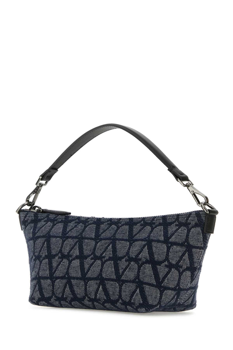 Valentino Garavani Toile Iconographe Jacquard Shoulder Bag — Navy