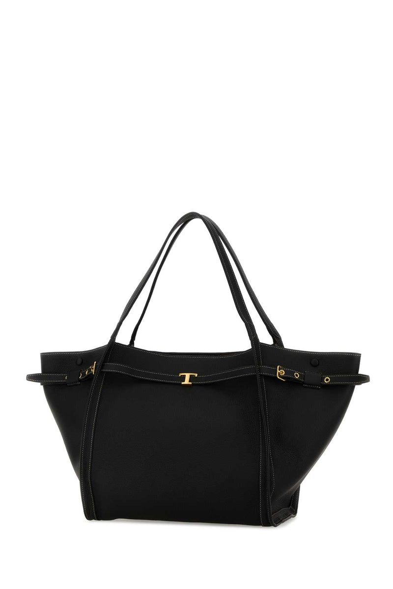 Tods Leather Shoulder Bag — Black