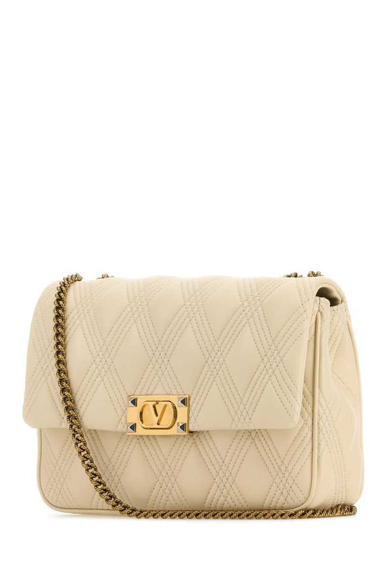 Valentino Garavani Quiltie 67 Shoulder Bag — Beige