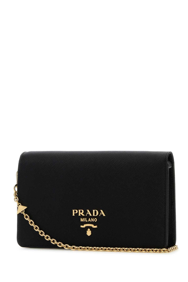 Prada Saffiano Leather Clutch — Black