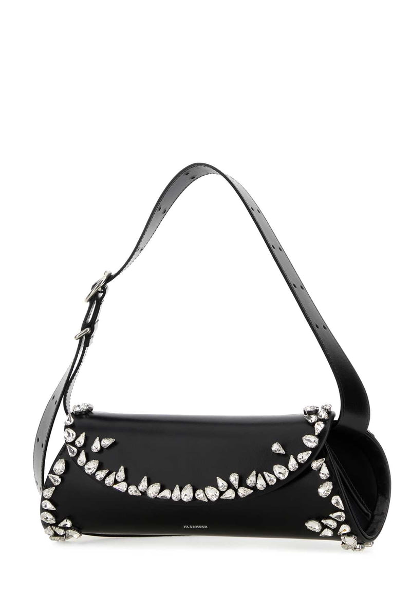 Jil Sander Cannolo Shoulder Bag — Black