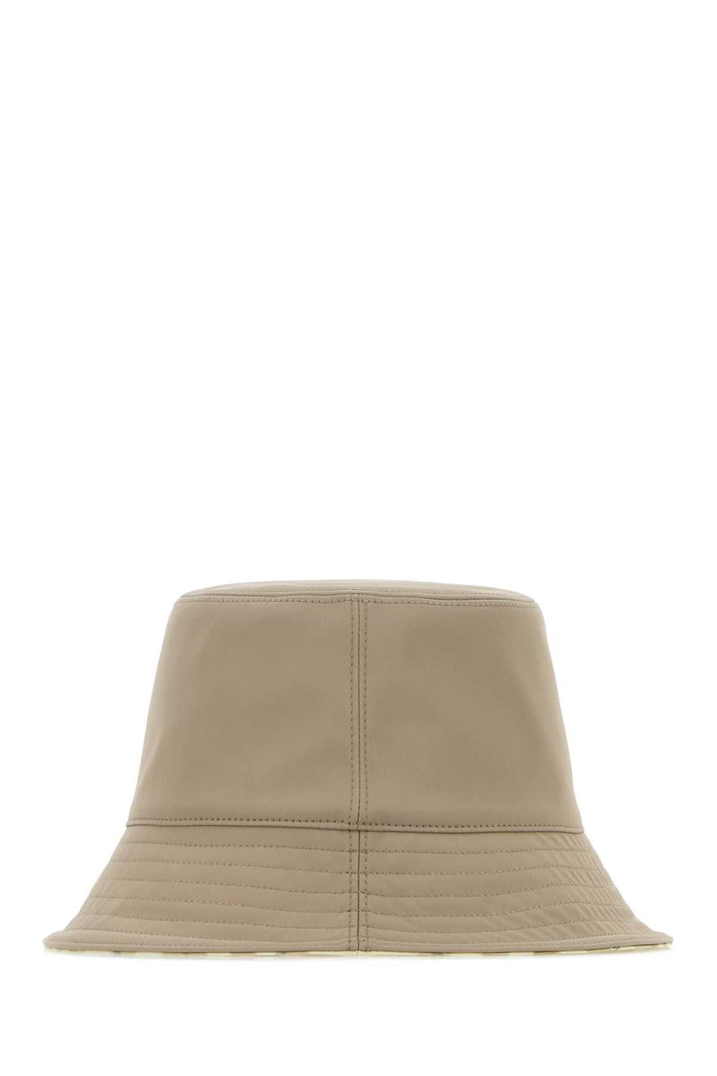 Burberry A:mh Stretch Canvas Reversible Bucket Hat — Beige