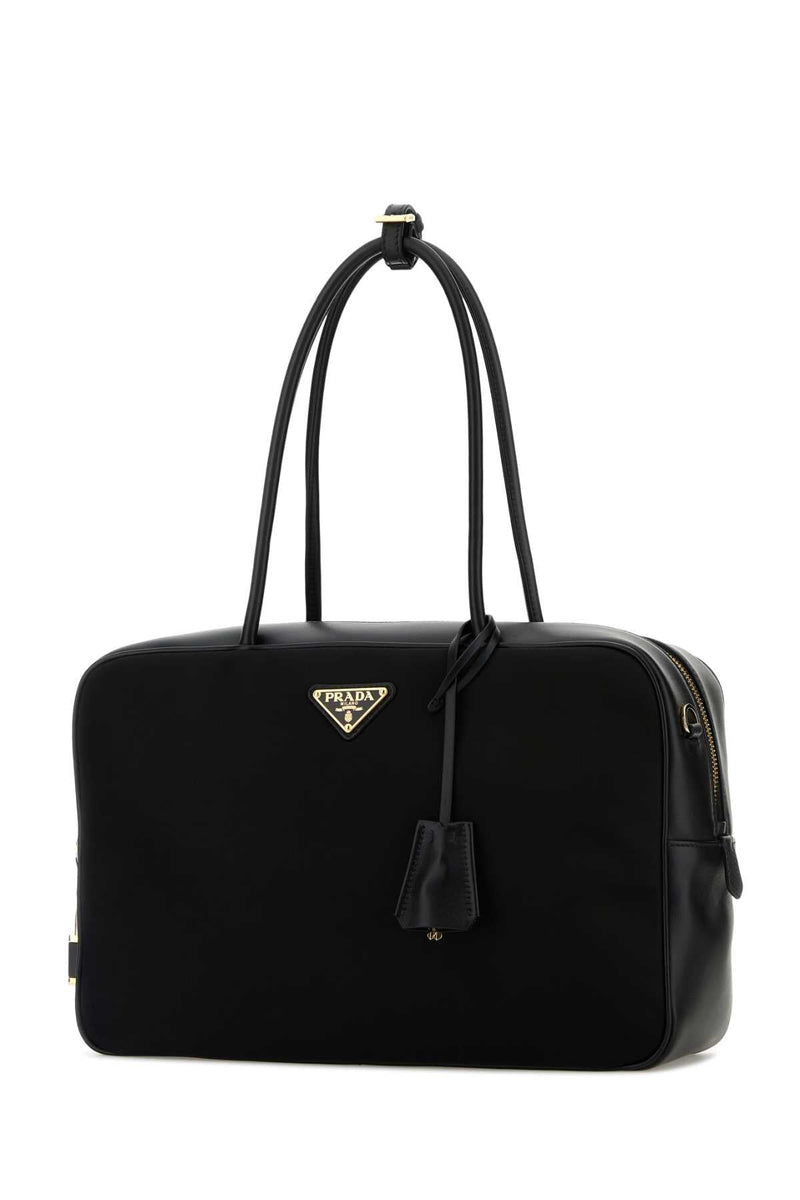 Prada Tessuti Top Handle Bag — Black Poliammidericiclata-vitello
