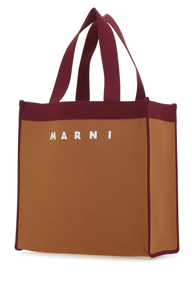 Marni Mano Tote Bag — Brown Exterior: Polyester