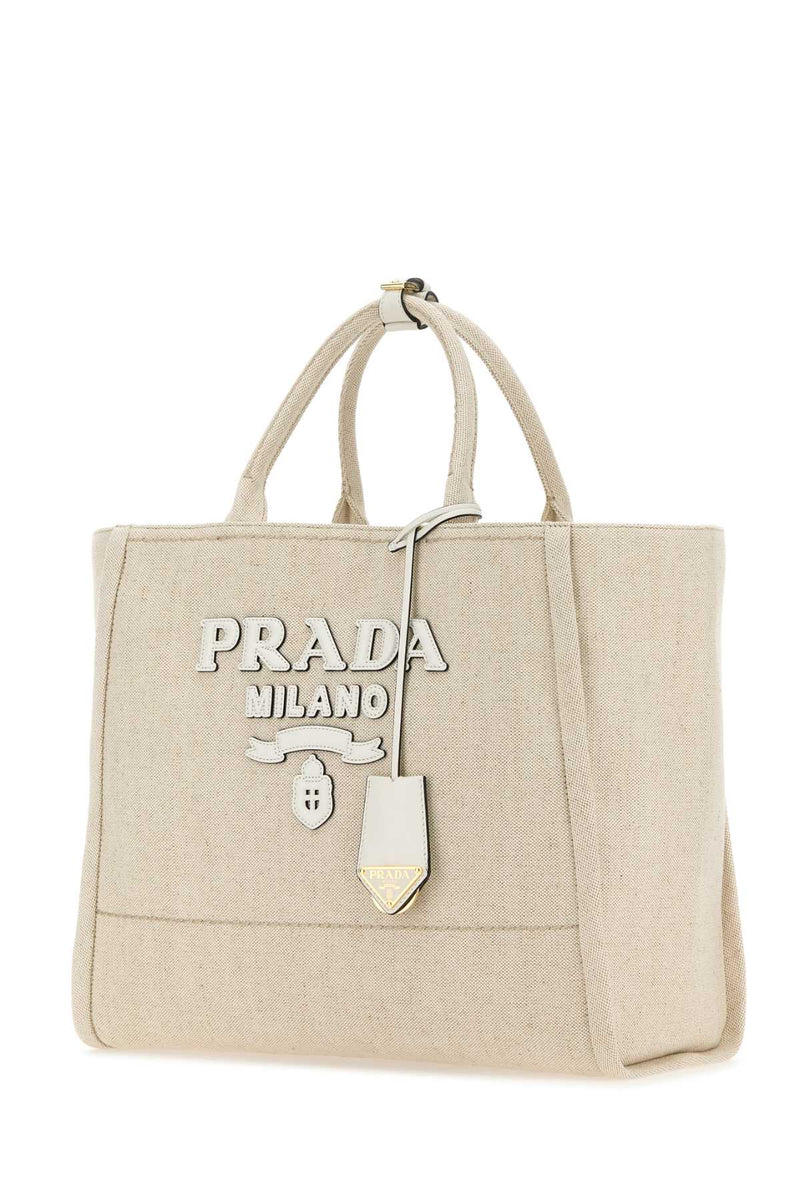 Prada Canvas Tote Bag — Beige