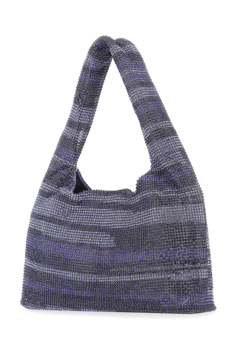 Kara Rhinestone-Embellished Shoulder Bag — Purple