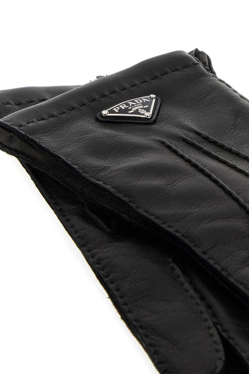 Prada Nappa Leather Gloves — Black