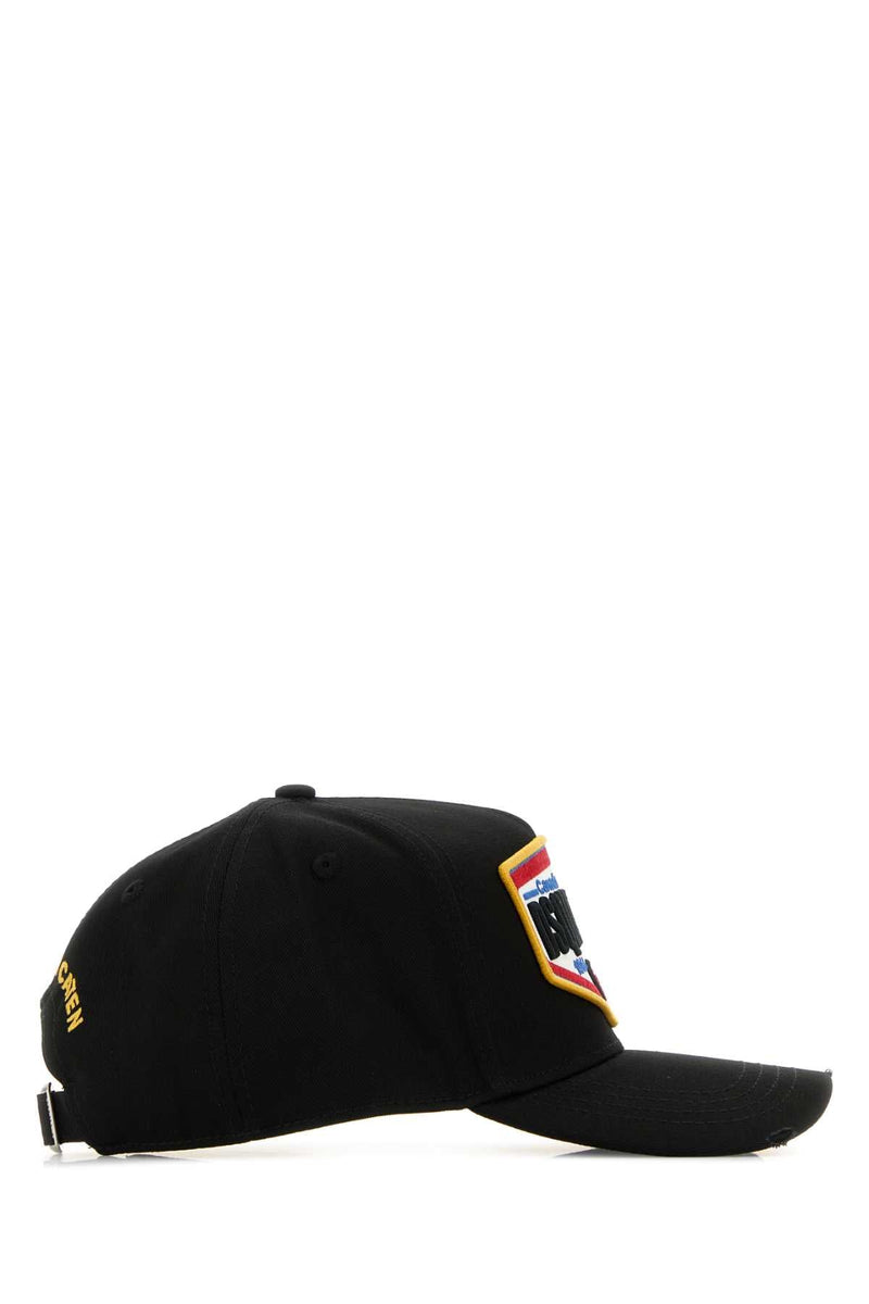 Dsquared2 Logo-Embroidered Cotton Baseball Cap — Black Caps
