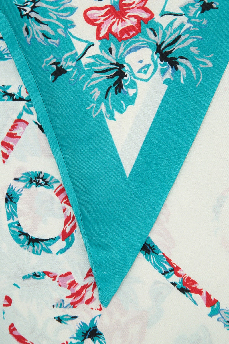 Pinko Swing Triangolo Scarf — Turquoise Twill Scarfs