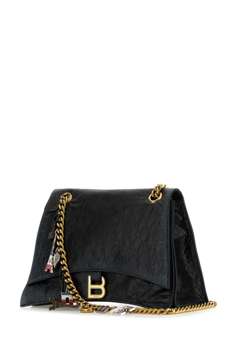 Balenciaga Crush Chain Shoulder Bag — Black