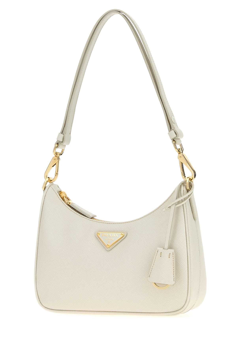 Prada Saffiano Leather Shoulder Bag — White