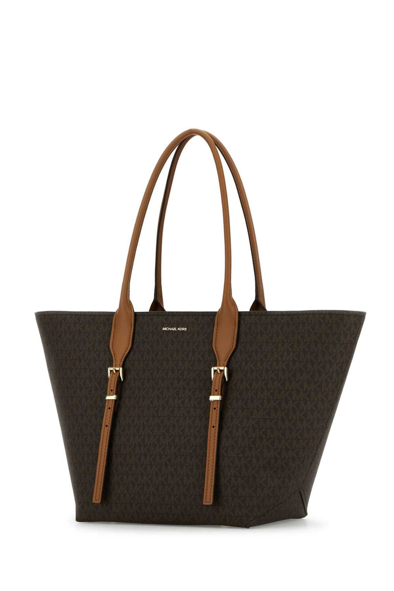 Michael By Kors Buckle Tote Bag — Brown