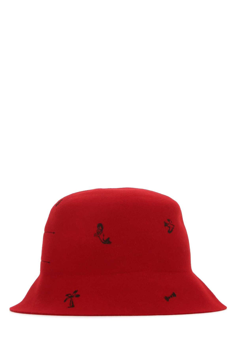Superduper Bucket Hat — Red Exterior: Wool