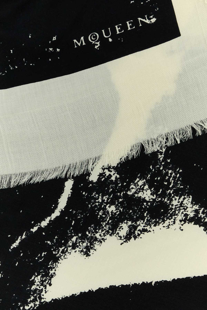 Alexander Mcqueen Exploded Scarf — Multicolor Exterior: Silk Wool Scarfs