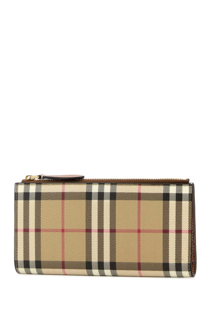 Burberry Bifold Wallet — Brown Polyurethane Polyester Cotton