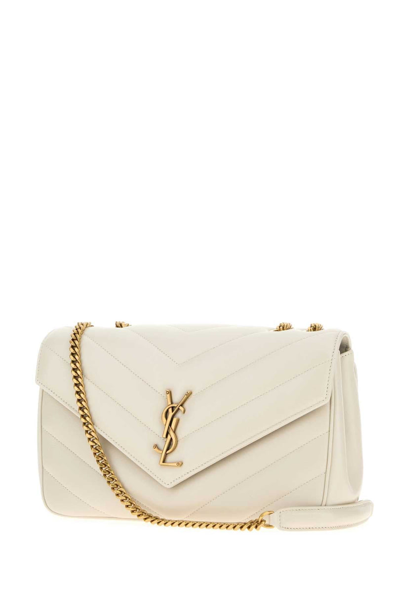 Saint Laurent Loulou Shoulder Bag — Beige