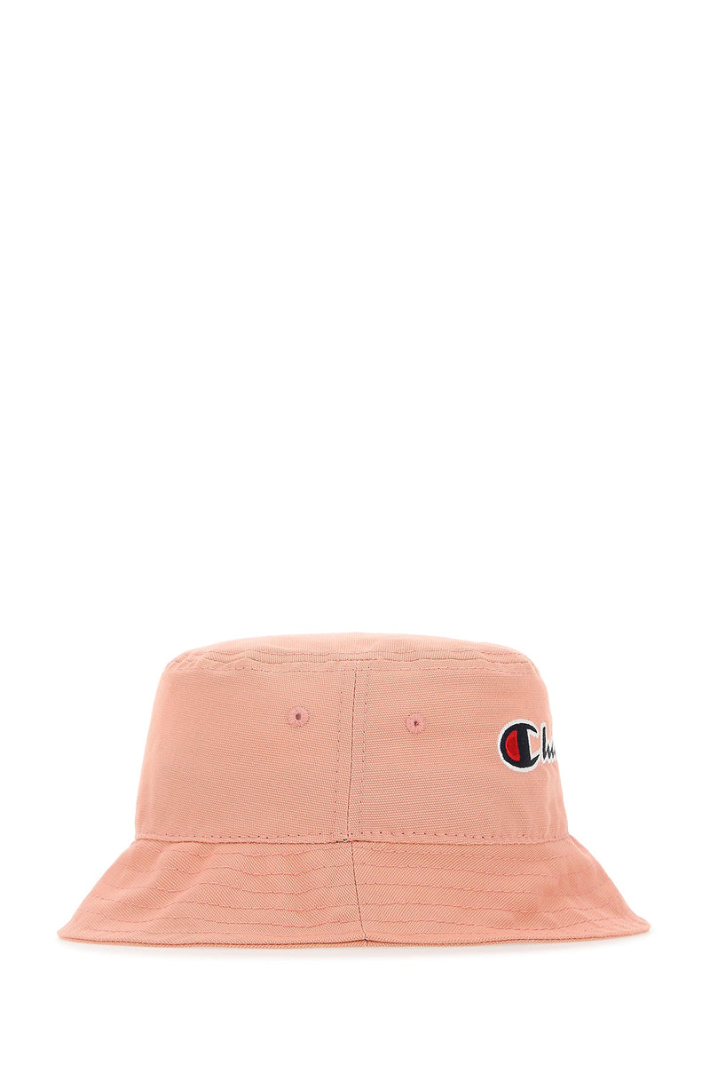Champion Logo-Embroidered Cotton Bucket Hat — Pink Exterior