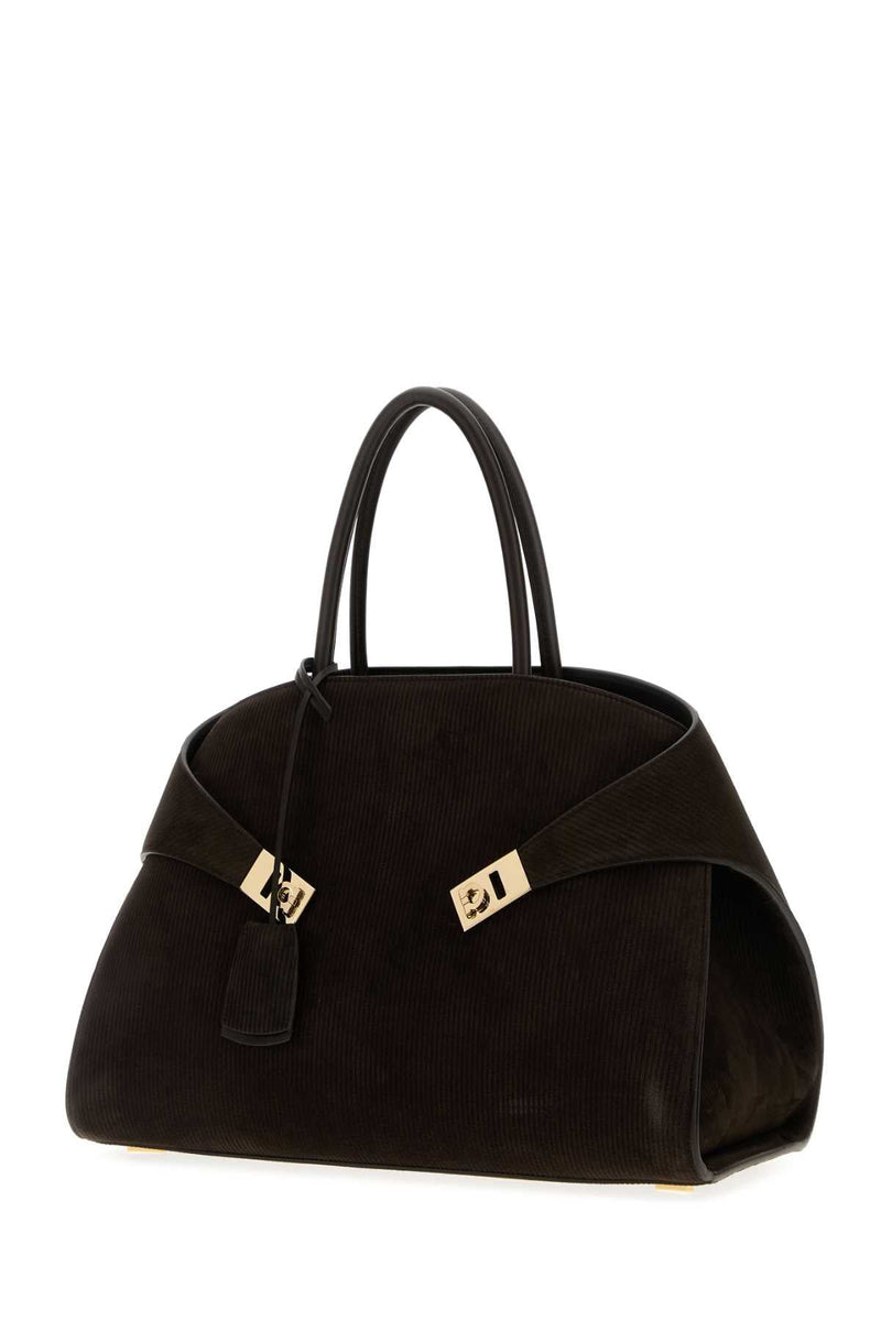 Ferragamo Hug Shoulder Bag — Brown Lambcalf