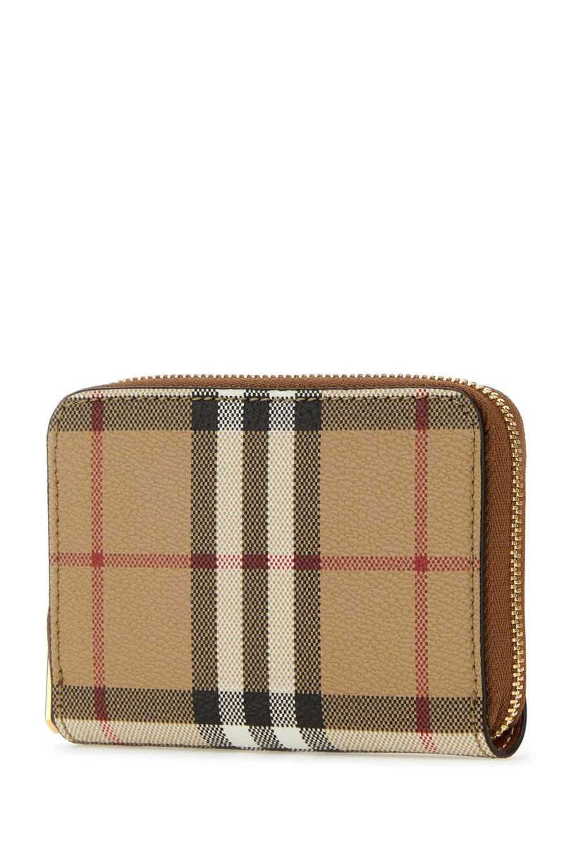 Burberry Vintage Check E-Canvas Wallet — Beige