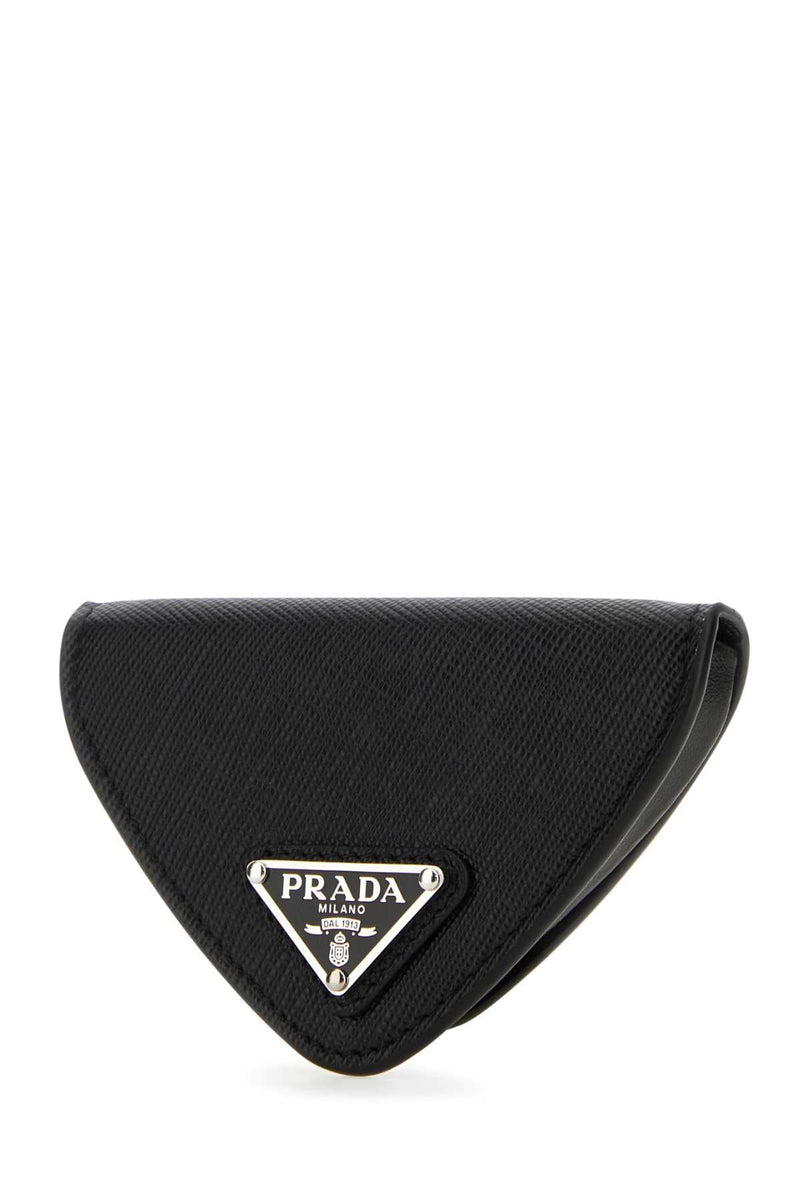 Prada Leather Coin Purse — Black Vitello Wallet