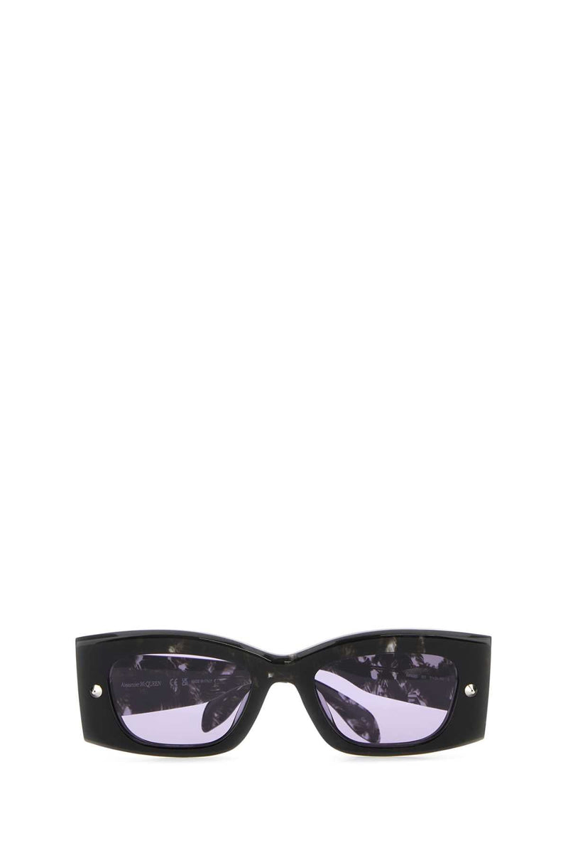 Alexander Mcqueen Multicolor Acetate Sunglasses — Black Exterior