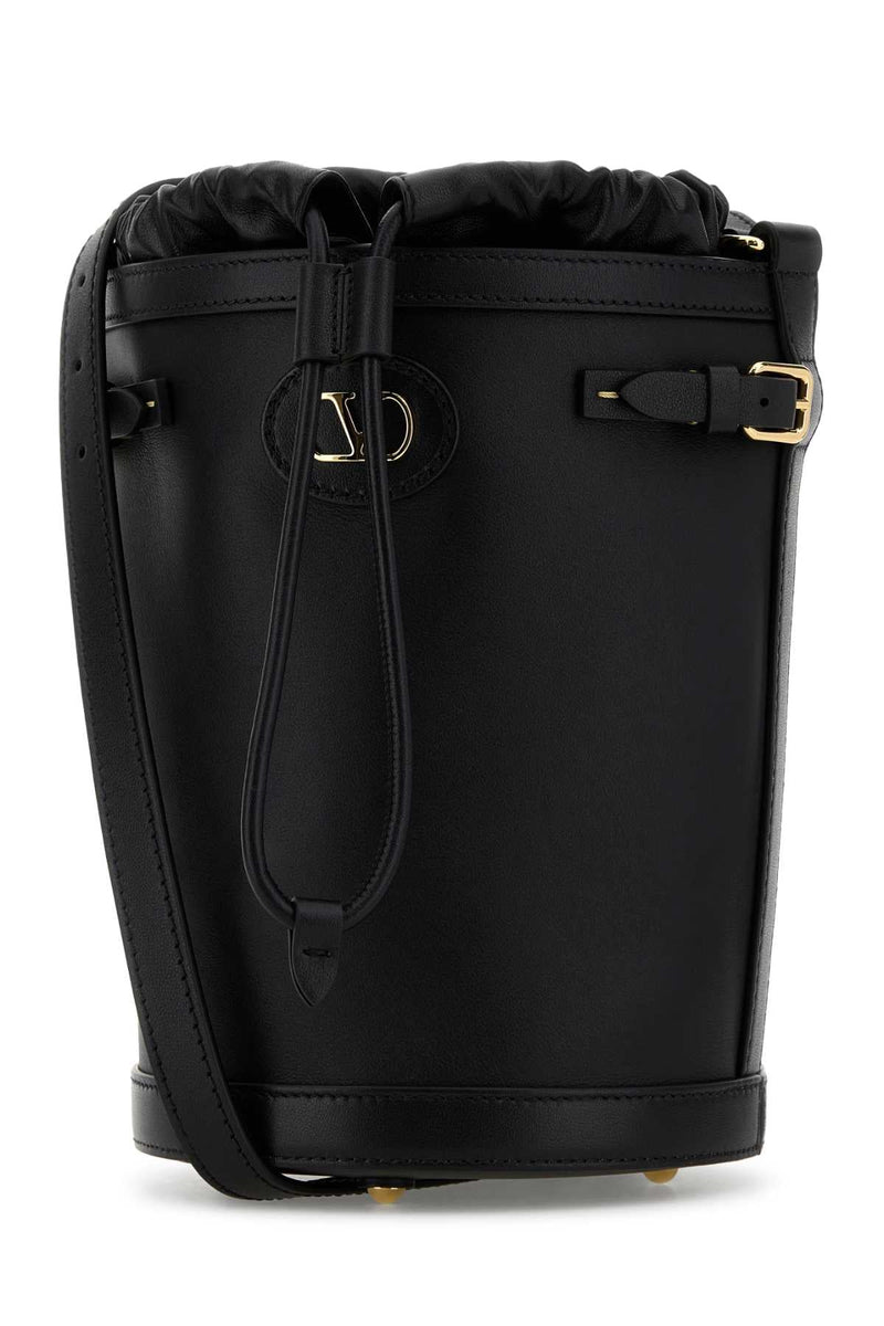 Valentino Garavani Antibes Bucket Bag — Black Calf Leather - Bos Taurus